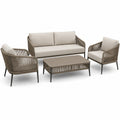 Ensemble 4 pièces beige, taupe et anthracite avec canapé 178 × 76 × 78 cm, 2 fauteuils 73 × 76 × 78 cm et table 110 × 60 × 43 cm