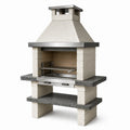 Barbecue de jardin avec cheminée et grilles réglables, beige, gris anthracite et argenté, 110 × 65 × 220 cm